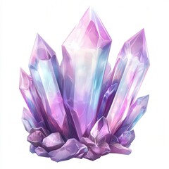 Vibrant purple crystal cluster glistening in bright light