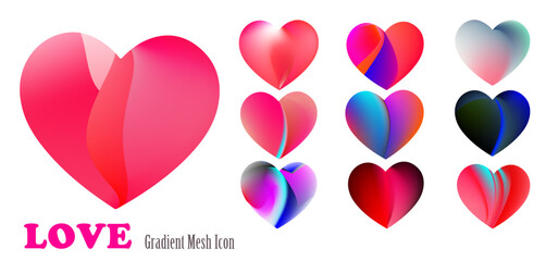 Love Set Illustration designed using gradient mesh technique in three-dimensional view, wedding invitation, greeting card, promotional poster, romantic event.