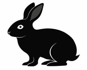 Rabbit silhouette vector black animal on white background