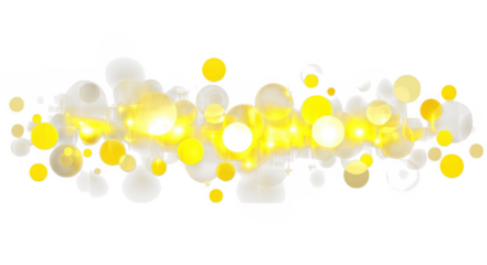 vibrant abstract digital image featuring glowing yellow circles and bokeh effects, creating dynamic and energetic visual. bright lights and circular patterns evoke sense of movement and excitement
