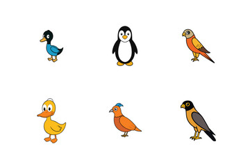 6 difference fish cartoon vector art illustration 