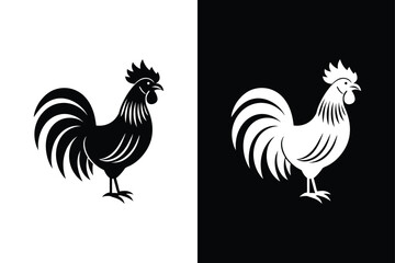 Rooster icon vector on White Background ,Vector Art Illustration on white background.