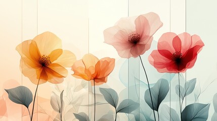 Delicate floral illustration with soft colors.