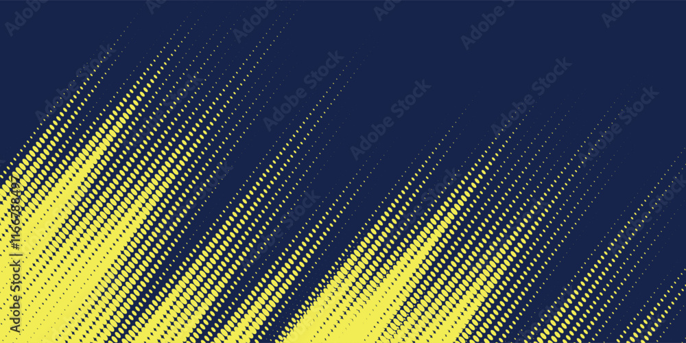 Aufkleber yellow halftone on blue background. vector dotted sparkles or halftone shine pattern texture pop art