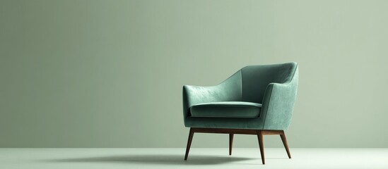 Modern armchair with plush upholstery and wooden legs showcased in minimalist setting perfect for contemporary interior design aesthetics