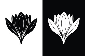 Crocus  flower icon vector on White Background ,Vector Art Illustration on white background.