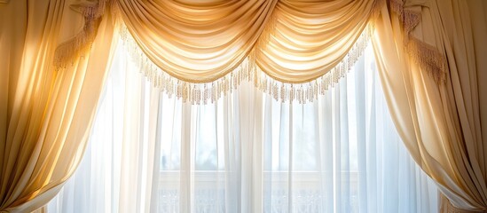 Luxurious sheer curtains elegantly framing a window, adding warmth and sophistication to contemporary interior design.