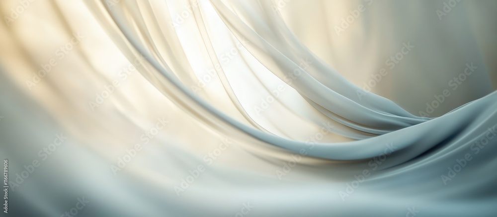 Poster elegant soft fabric drapery creating a serene and tranquil atmosphere in a luxurious abstract bedroo