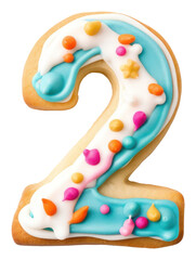 PNG  Cookie number icing food.