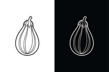 Eggplant icon vector on White Background ,Vector Art Illustration on white background.