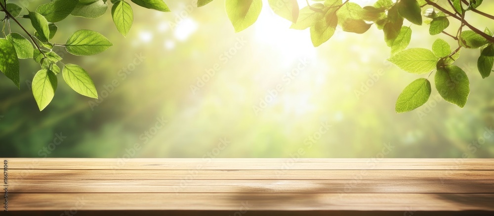 Poster cozy wooden table with a soft bokeh background evoking warmth and tranquility in a serene dining spa
