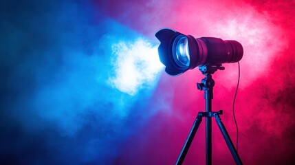 Dramatic Lighting Effect with Camera in Studio Setup