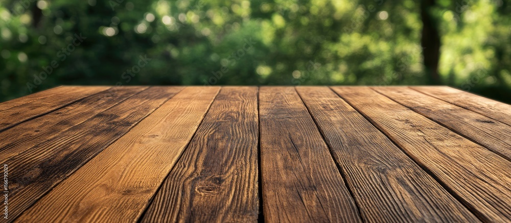 Poster brown wooden table with blurred bokeh background perfect for showcasing products or creating appeali
