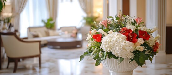 Elegant floral display in a stylishly decorated interior creating a warm and inviting atmosphere