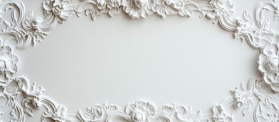 Elegant white gypsum picture frame on a clean background ideal for sophisticated home decor and interior design inspiration