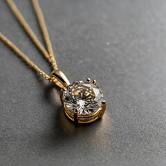 A chic diamond pendant necklace with a simple diamond solitaire hanging from a thin gold chain.