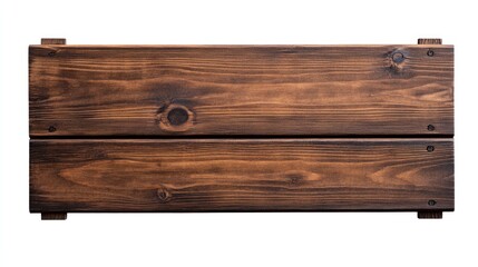 Fototapeta premium Rustic wooden signboard isolated on white background perfect for customization and branding opportunities in various design projects