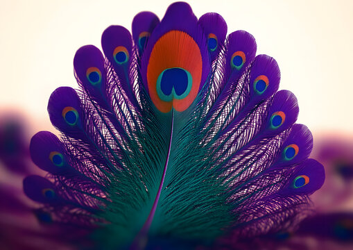 Abstract Peacock feather, krishna feather, peacock bird colorful feather art, krishna mor pankh, mor pankha, peacock bird feather illustration, peacock feather logo, icon, element, peacock feather