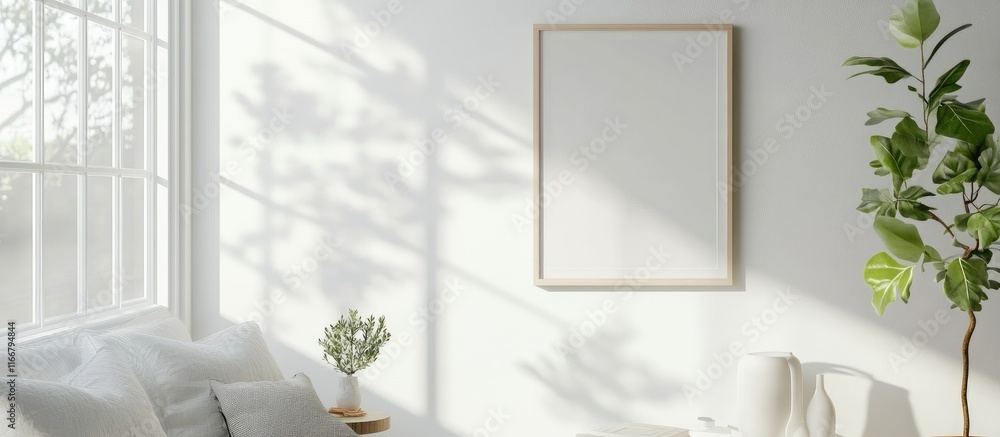 Poster elegant empty picture frame on a pristine white background ideal for displaying cherished memories i
