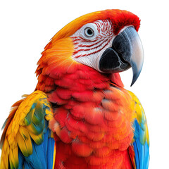 Fototapeta premium A vibrant parrot showcasing colorful feathers and striking features.
