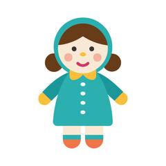Doll icon vector on White Background ,Vector Art Illustration on white background.
