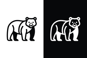 Bear icon vector on White Background ,Vector Art Illustration on white background.
