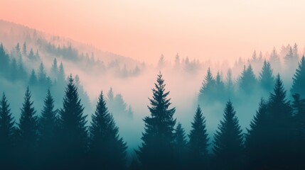 Obraz premium Forest Aftermath with Smoke and High Contrast Effects