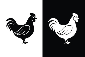 Chicken icon vector on White Background ,Vector Art Illustration on white background.