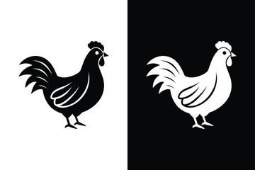 Chicken icon vector on White Background ,Vector Art Illustration on white background.