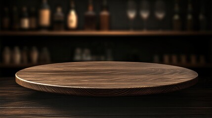 Fototapeta premium Wooden Table with Bokeh Background Ideal for Showcasing Products in an Elegant Setting