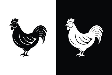 Chicken icon vector on White Background ,Vector Art Illustration on white background.