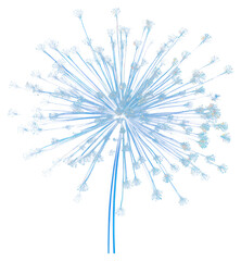 Obraz premium PNG Blue fireworks background dandelion chandelier.