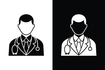 Doctor icon vector on White Background ,Vector Art Illustration on white background.
