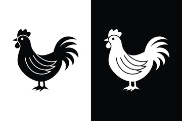 Chicken icon vector on White Background ,Vector Art Illustration on white background.