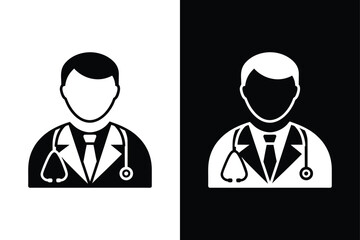 Doctor icon vector on White Background ,Vector Art Illustration on white background.