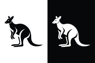 Kangaroo icon vector on White Background ,Vector Art Illustration on white background.