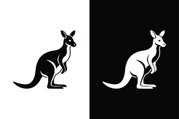 Kangaroo icon vector on White Background ,Vector Art Illustration on white background.
