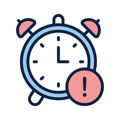 Clock with an exclamation mark indicating an alarm notification