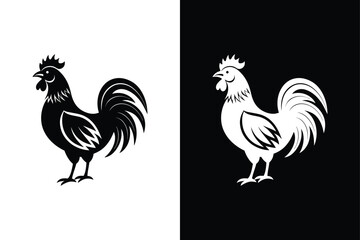 Rooster icon vector on White Background ,Vector Art Illustration on white background.