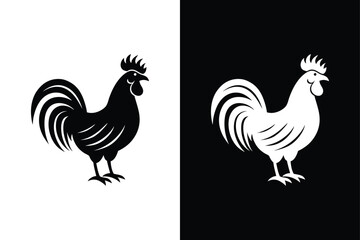 Rooster icon vector on White Background ,Vector Art Illustration on white background.