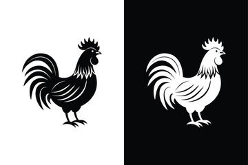 Rooster icon vector on White Background ,Vector Art Illustration on white background.