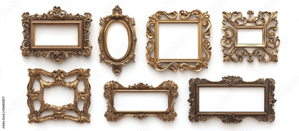 Aufkleber elegant collection of ornate frames in various shapes and sizes against a white background ideal for