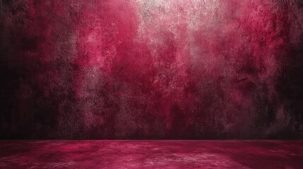 Maroon textured wall and floor background with dramatic lighting and gradient