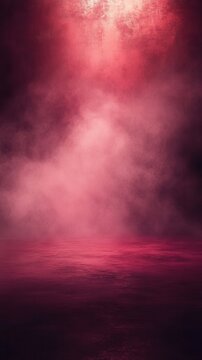 Mystical maroon background with soft diffused light and atmospheric fog