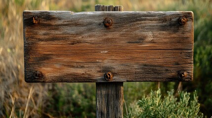 Weathered Wooden Signpost Ideal for Farm or Ranch Decorations in Rural Settings