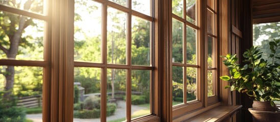 Craftsmanship in Window Design Highlighting Natural Light and Outdoor Views in a Beautifully Framed Wooden Structure