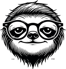 Sloth vector black silhouette cricut design for T-shirt


