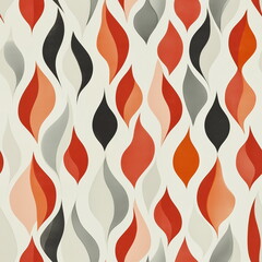 A Seamless Pattern of Flame Shaped Shapes in Shades of Red