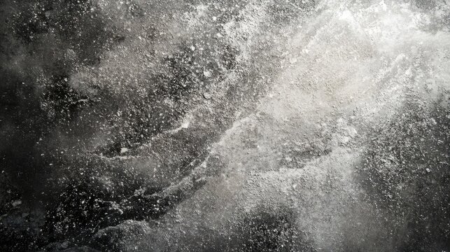 Abstract textural background featuring shades of gray and silver with dynamic patterns resembling fluid motion and depth.