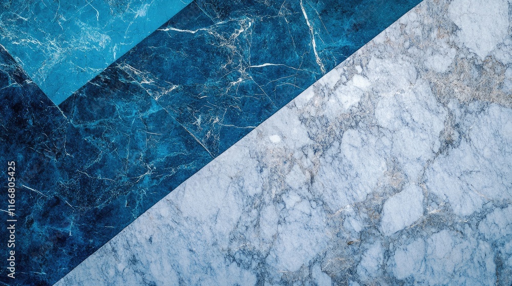 Poster geometric blue marble background with textured layers showcasing elegant patterns and shades perfect